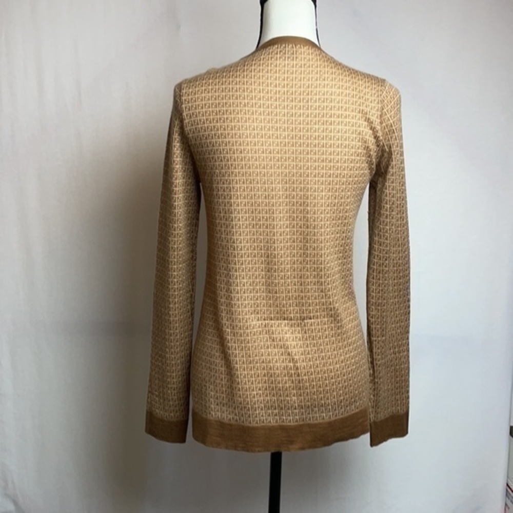 Fendi Cashmere Silk Zucca Cardigan Sweater Monogram “FF” - Picture 13 of 14